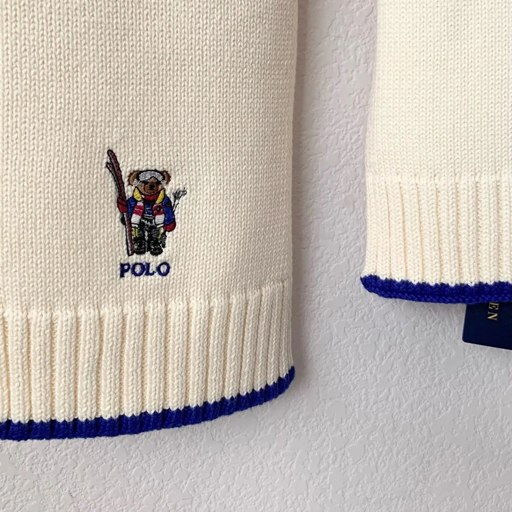 Hold Ralph Lauren polo bear embroidered scarf 100% cotton